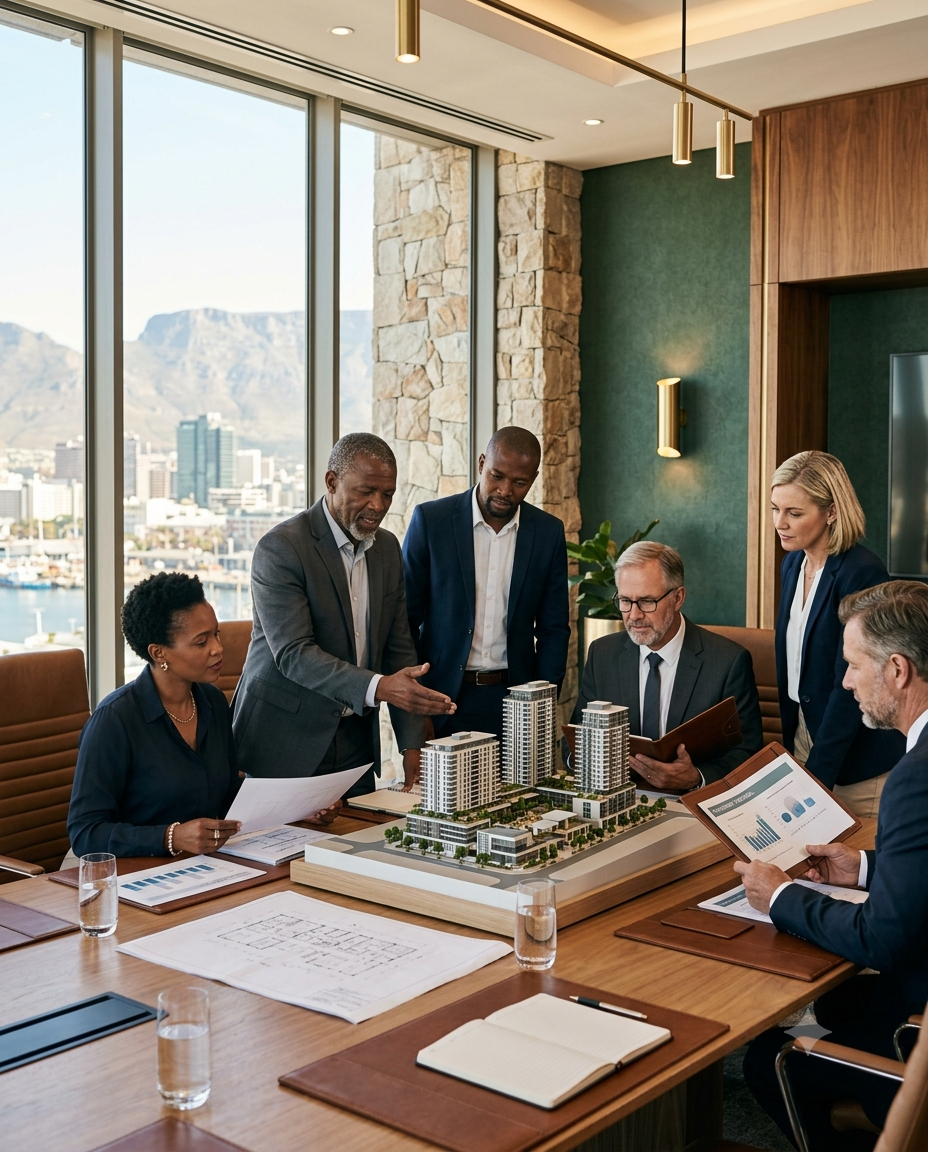 Property investors reviewing a development opportunity