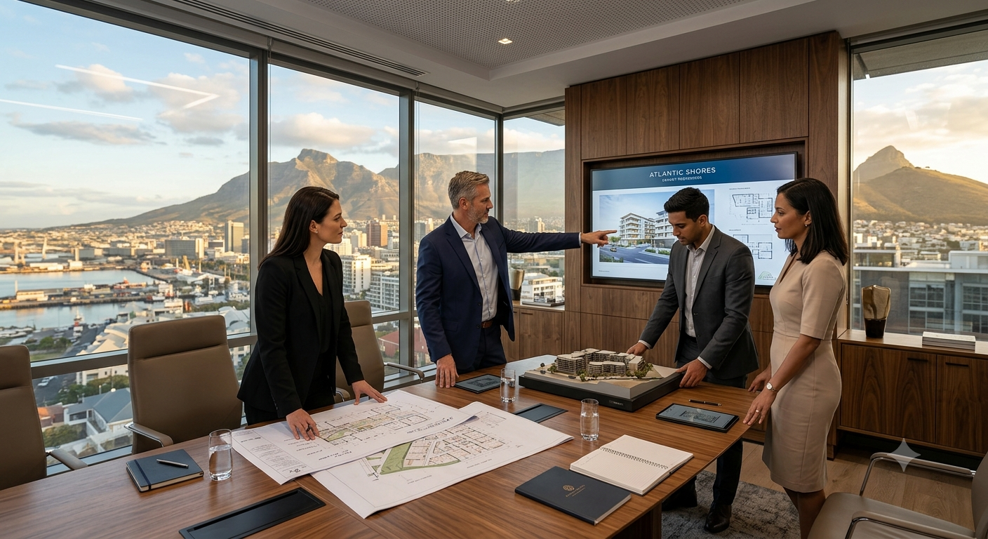 LuxProp professionals reviewing property development plans